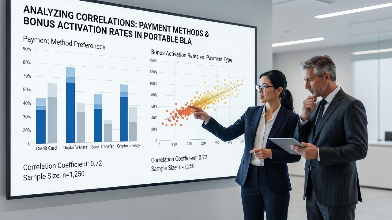 Data visualization chart comparing payment method usage against bonus activation percentages in mobile blackjack apps