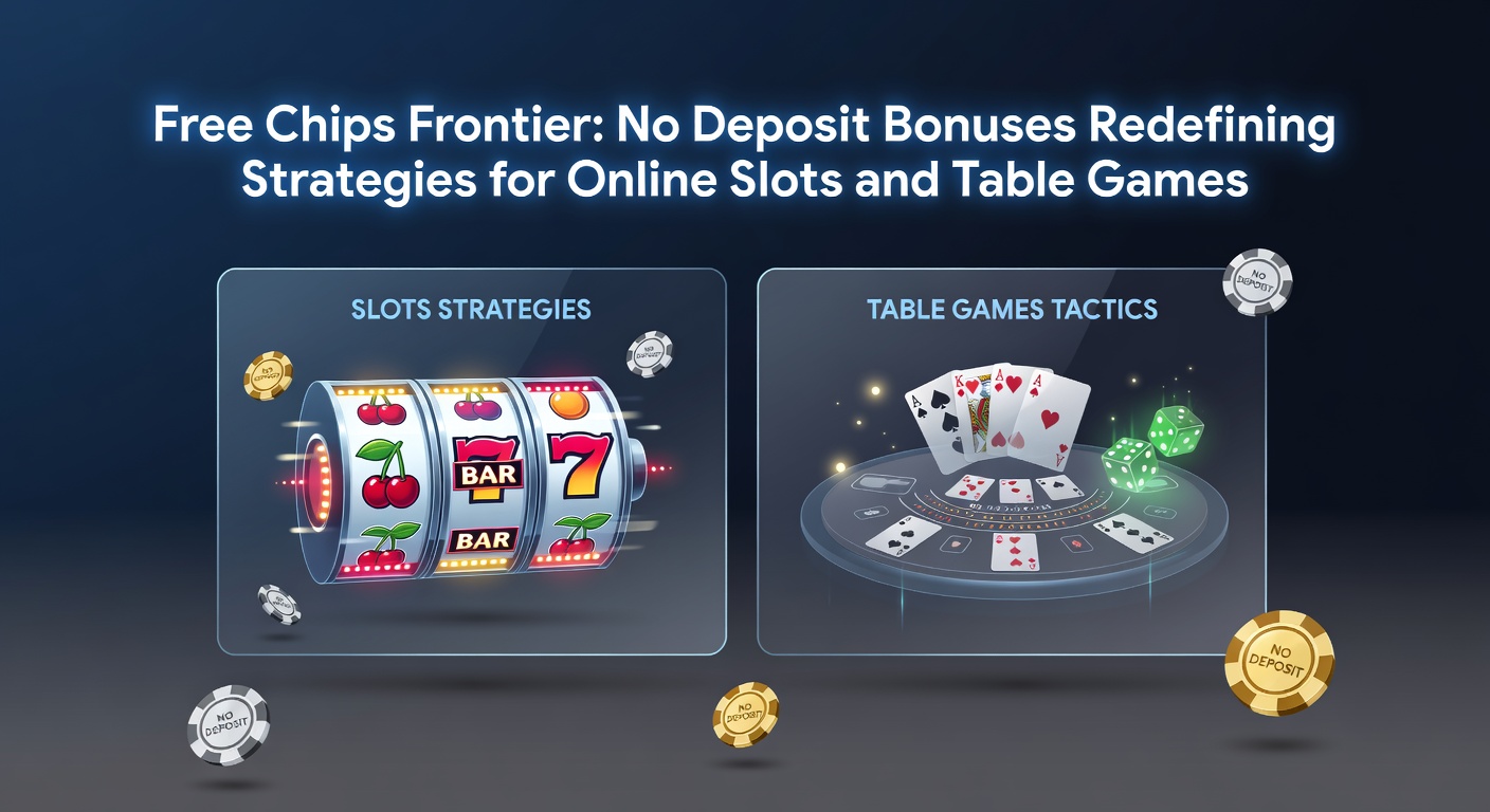 Close-up of blackjack table with free chip stacks and strategy charts, illustrating no-deposit play in table games