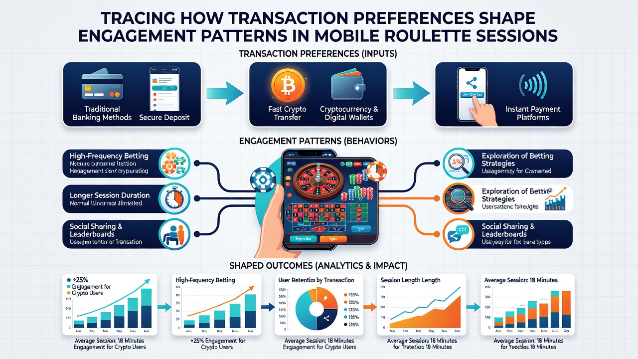 Analytics dashboard displaying engagement metrics and transaction data for mobile roulette